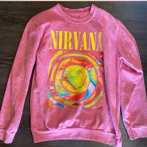 NIRVANA Pink Tie-Dye Sweatshirt